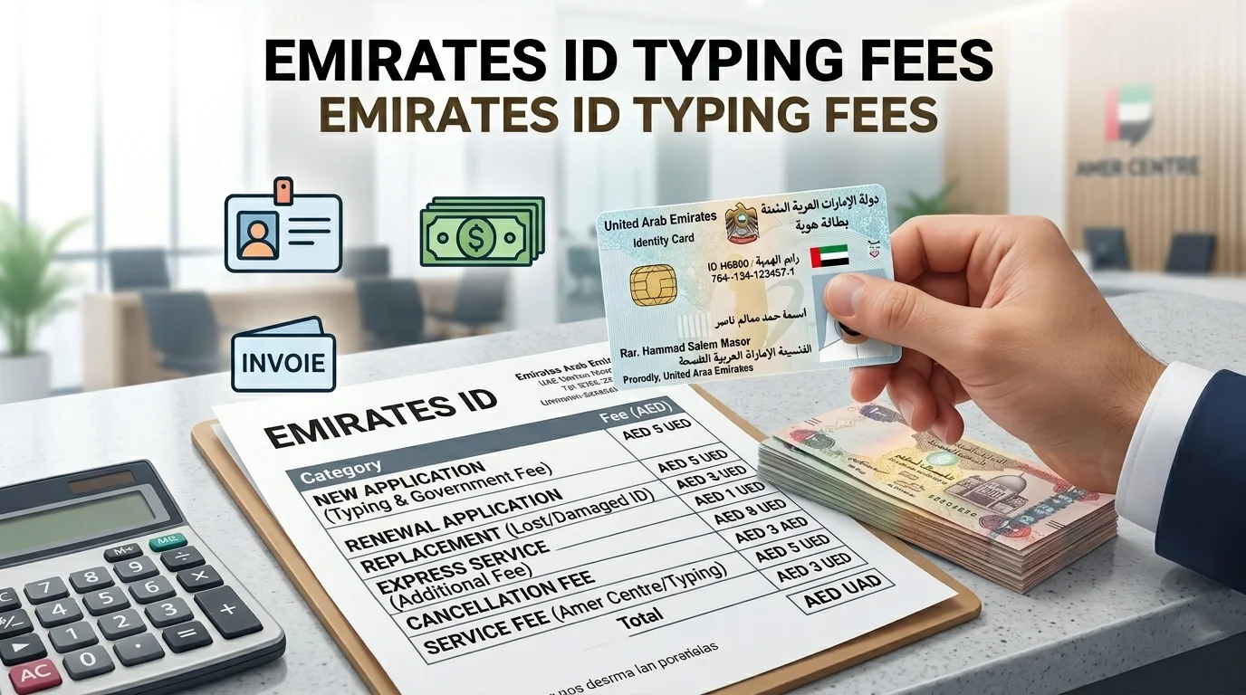 Emirates ID Typing Fees Dubai 2026 — Full Cost Breakdown by Validity